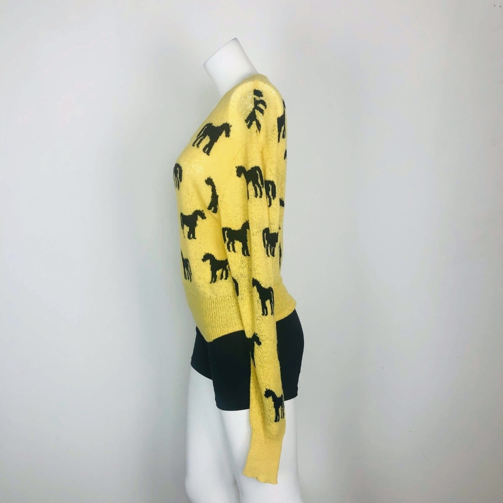 Wildfox White Label Yellow Horse Print Sweater - Picture 4 of 6
